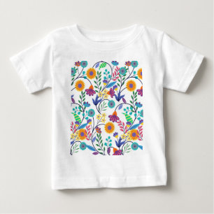 Colorful Exotic Floral Background Pattern-23145 Baby T-Shirt