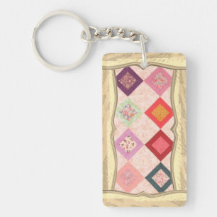 Colorful Fabrics Pattern Key Ring