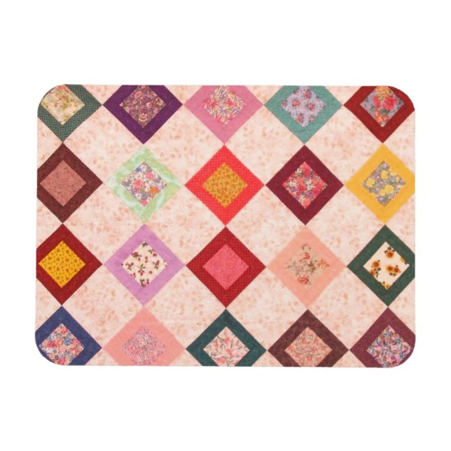 Colorful Fabrics Pattern Magnet (Horizontal)