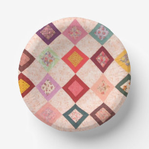 Colorful Fabrics Pattern Paper Plate