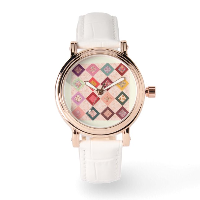 Colorful Fabrics Pattern Watch (Front)
