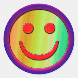 COLORFUL FACE CLASSIC ROUND STICKER
