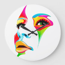 Colorful face Round (Large) Wall Clock