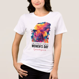 Colorful Faces Abstract Women's Day IWD Tri-Blend Shirt