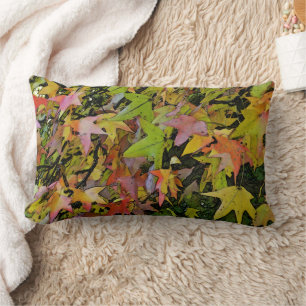 COLORFUL FALL LEAVES/ PHOTOG./DIG.MANIP/ LUMBAR CUSHION