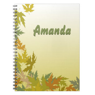 Colorful Falling Autumn Leaves Notebook