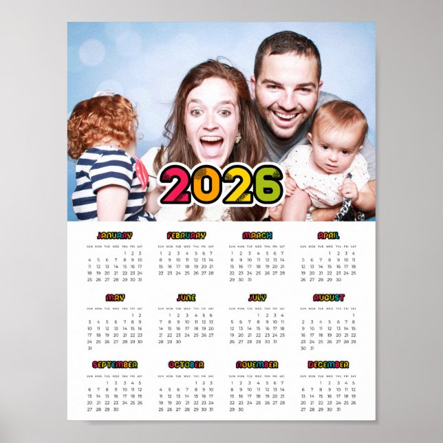 Colorful family photo 2023 calendar poster (Front)