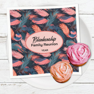 Colorful Family Reunion Feather Background Paper  Napkin