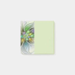 Colorful Fantasy Flower Modern Abstract Fractal Post-it Notes