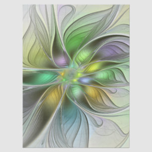 Colorful Fantasy Flower Modern Abstract Fractal Tissue Paper