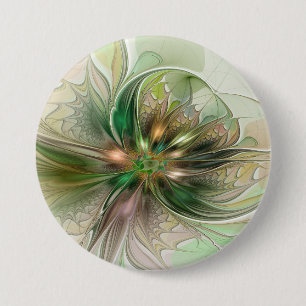 Colorful Fantasy Modern Abstract Fractal Flower 7.5 Cm Round Badge