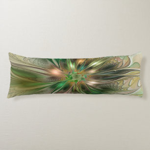 Colorful Fantasy Modern Abstract Fractal Flower Body Cushion