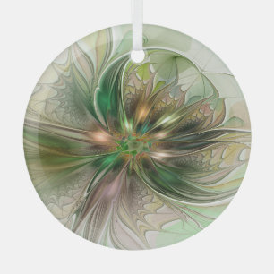 Colorful Fantasy Modern Abstract Fractal Flower Glass Tree Decoration