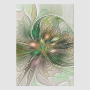 Colorful Fantasy Modern Abstract Fractal Flower Tissue Paper