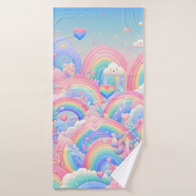 Colorful fantasy rainbow pattern bath towel (Bath Towel)