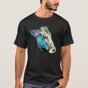 Colorful Farmer animal graphic imprint motif with T-Shirt