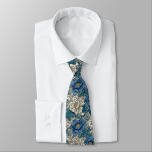 Colorful Fathers Day Peonies Floral Tie