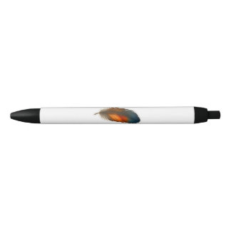 Colorful Feather Design Black Ink Pen