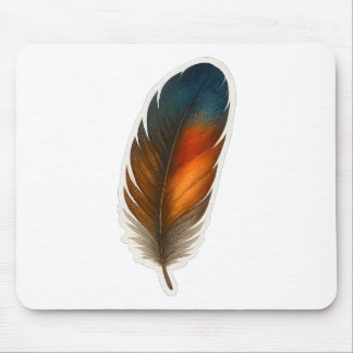 Colorful Feather Design Mouse Pad
