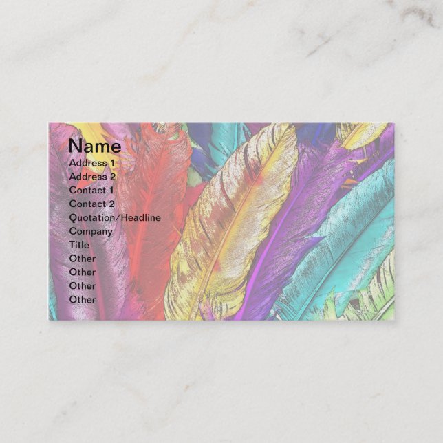 COLORFUL FEATHERS Business Cards (Front)