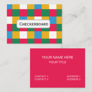 Colorful Festive Checkerboard Business Card