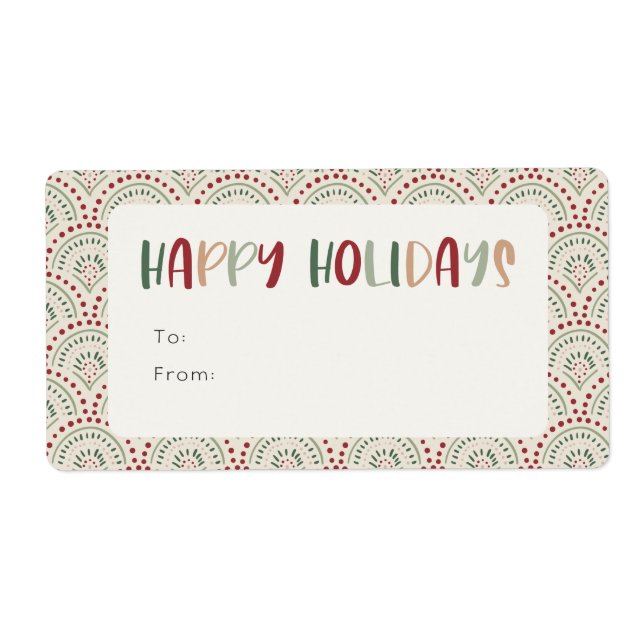 Colorful Festive Happy Holidays Rectangle Gift (Front)