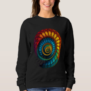 Colorful Fibonacci Spiral Psychedelic Colors Abstr Sweatshirt
