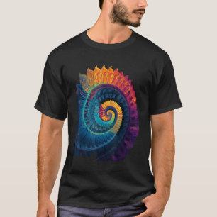 Colorful Fibonacci Spiral Psychedelic Colors Abstr T-Shirt