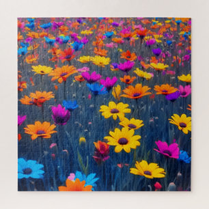 Colorful Field Of Flowers Jigsaw Puzzle