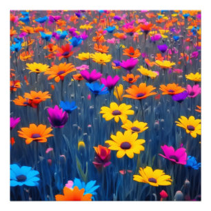 Colorful Field Of Flowers Photo Print