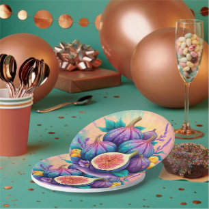 Colorful fig paper plate