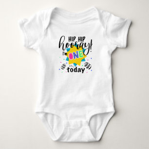 Colorful First Birthday Baby Jersey Bodysuit