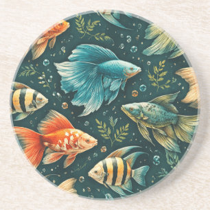 Colorful Fish Pattern Paper Napkins =Ocean Decor Coaster