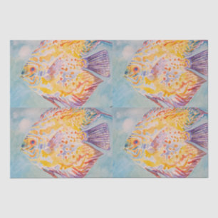 Colorful Fish Sea Pattern Watercolor Tissue Tissu Tissue Paper