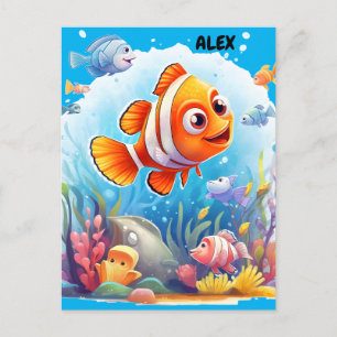 COLORFUL FISHES POSTCARD