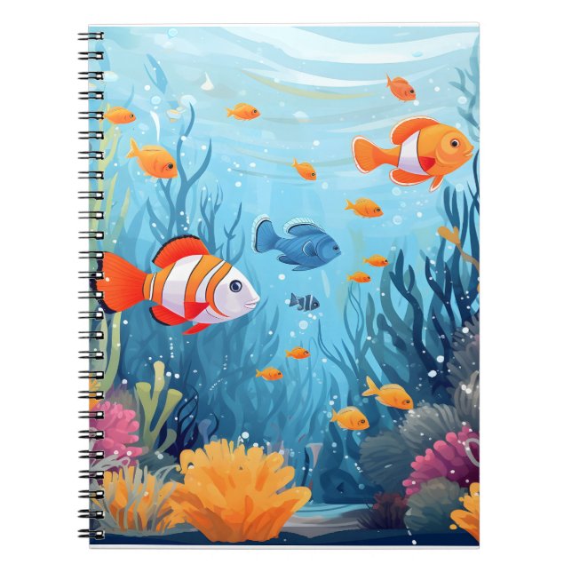 COLORFUL FISHES SPIRAL NOTEBOOK. NOTEBOOK (Front)