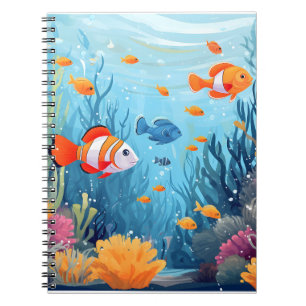 COLORFUL FISHES SPIRAL NOTEBOOK. NOTEBOOK