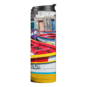 Colorful Fishing Boats, Cape Verde Thermal Tumbler