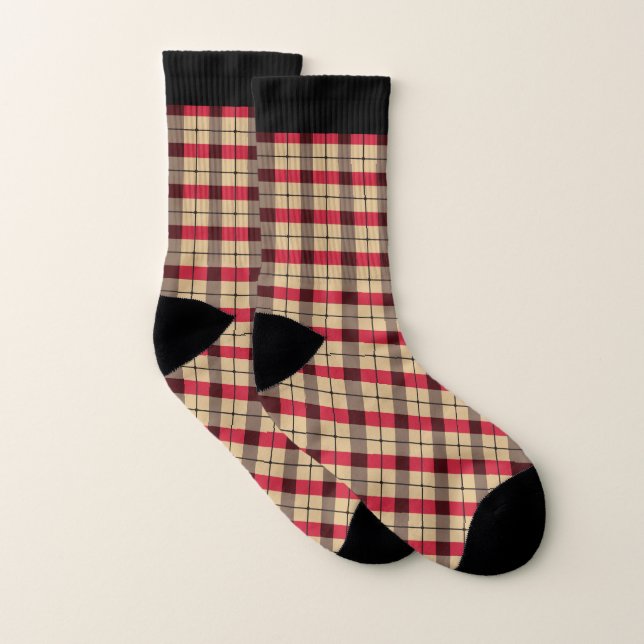 Colorful flannel pattern socks (Pair)