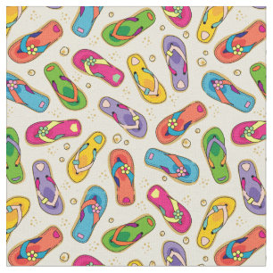 Colorful Flip Flop Pattern Fabric