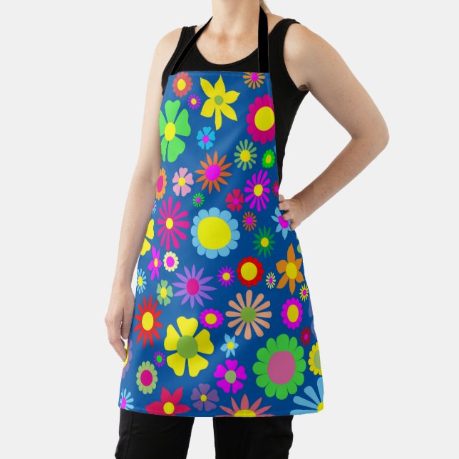 Colorful floral art apron (Insitu)