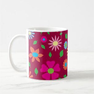 Colorful floral art    coffee mug