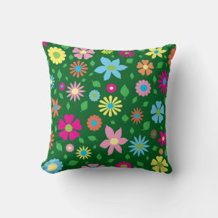 Colorful floral art cushion