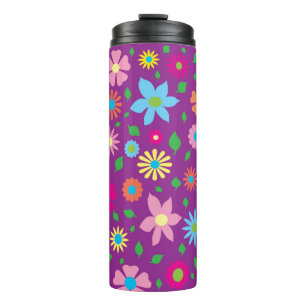 Colorful floral art thermal tumbler