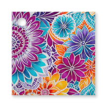 Colorful Floral Batik Art Gift Tags