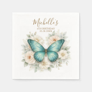 Colorful Floral Boho Wildflower Birthday Party Napkin