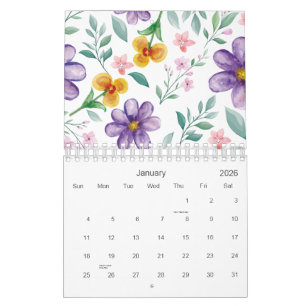 Colorful Floral Botanical Garden 2026 Calendar