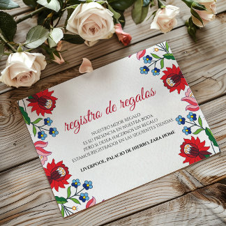 Colorful Floral Botanical Modern Spanish Wedding Enclosure Card