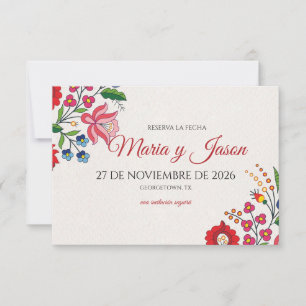 Colorful Floral Botanical Modern Spanish Wedding Save The Date