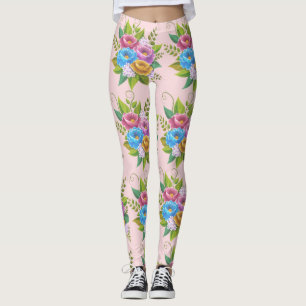 Colorful Floral Bouquet Leggings – Vibrant Botanic